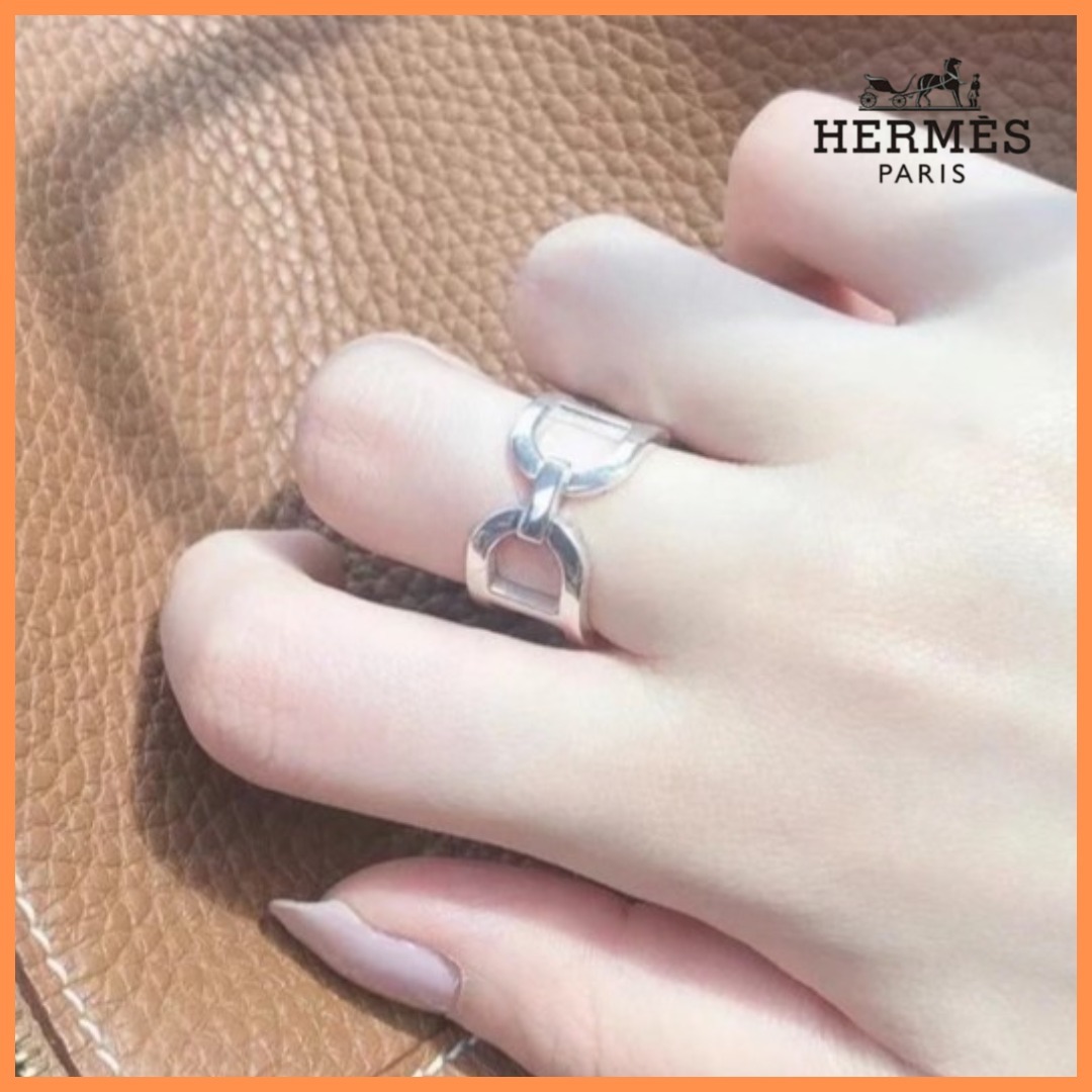 洗練された輝き◆【HERMES】エバーアンカーチェーンリング