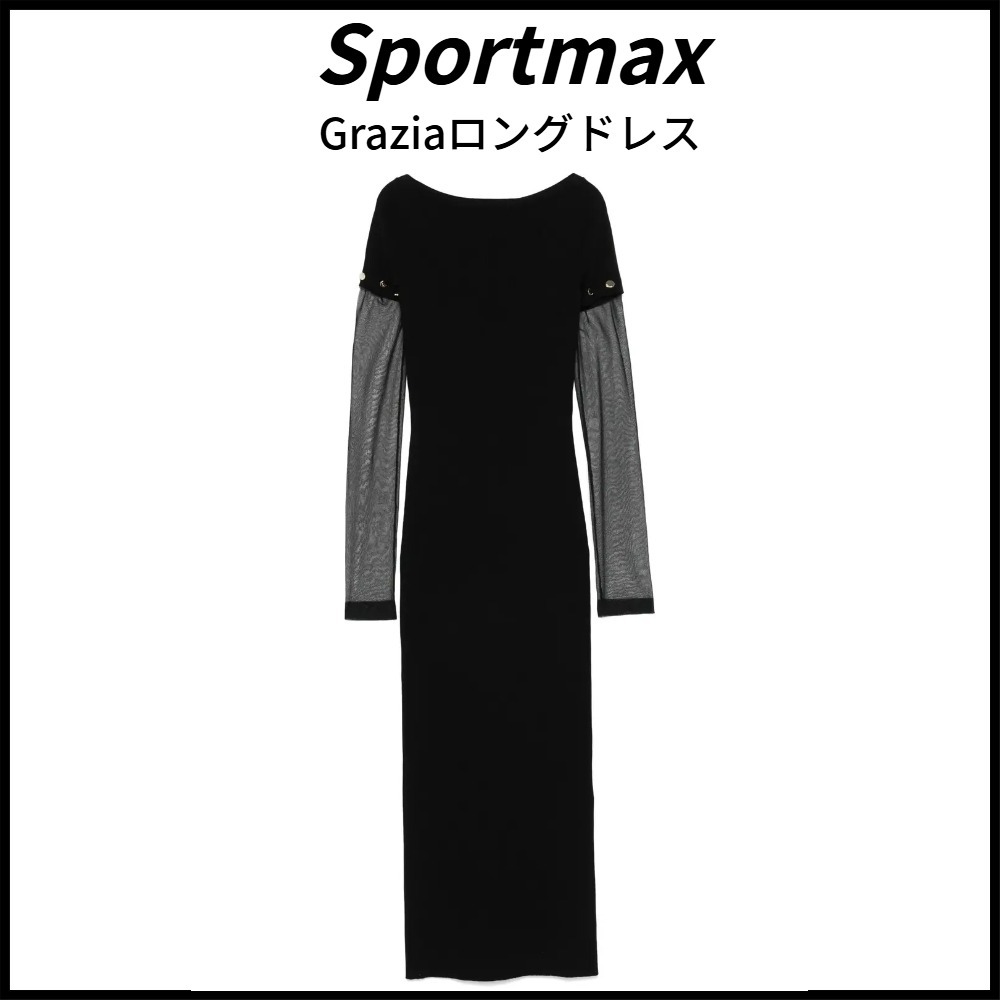 【Sportmax】関税込★グラツィア ブラック ロングドレス