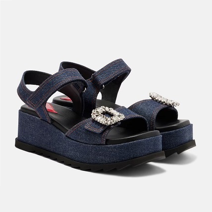 ROGER VIVIER デニム ウェッジサンダル