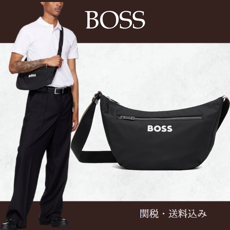 BOSS ボス★ブラック コントラストロゴ クロスボディポーチ