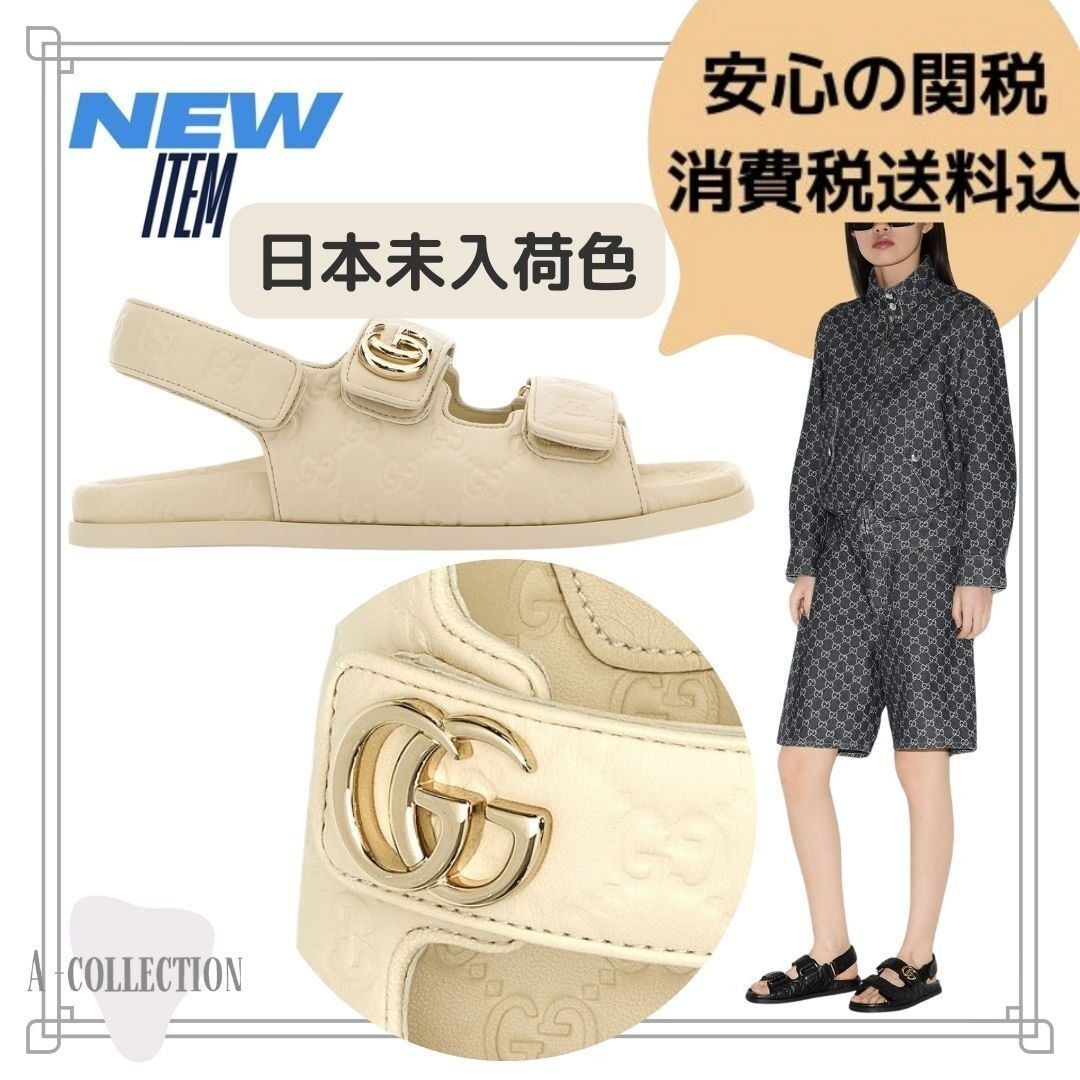 国内発送 GUCCI グッチ ダブルG ウィメンズ サンダル 新作 ロゴ