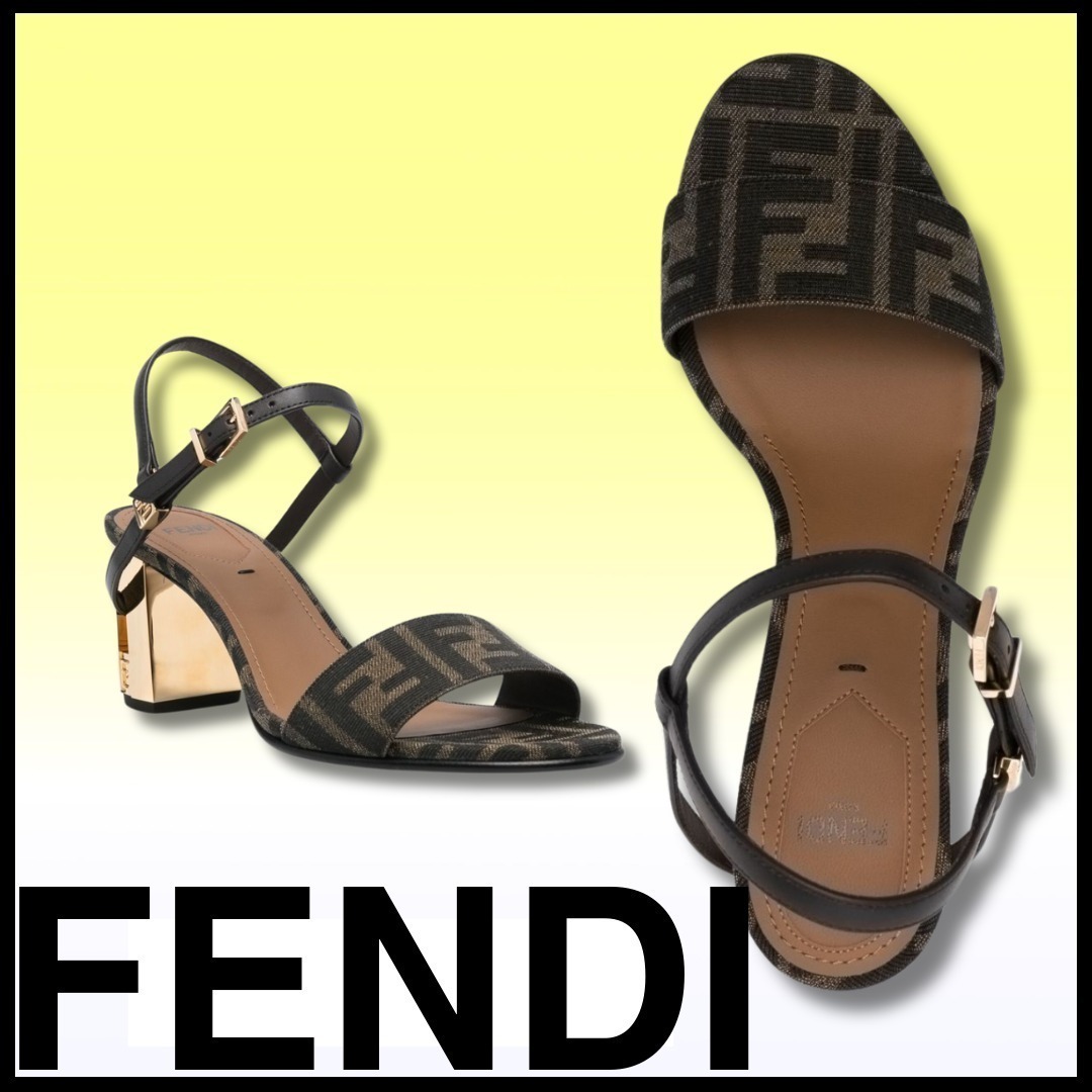【FENDI】フェンディサイドバックルドルフィンヒールサンダル