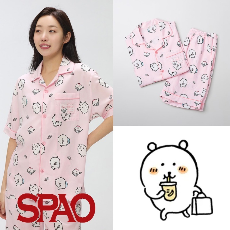 ◆SPAO×ナガノのくま◆ サマーパジャマ/ライトピンク