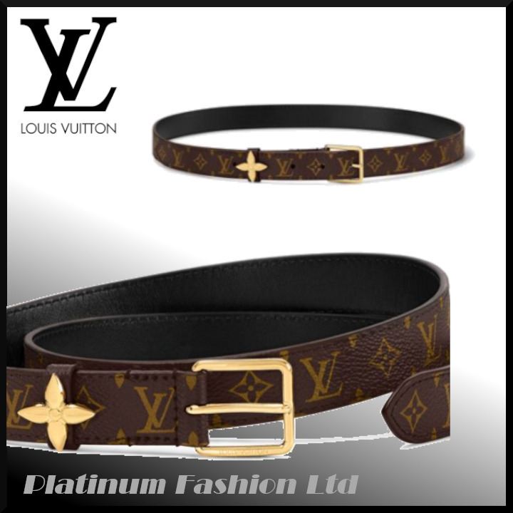 限定品◆関税無【LOUIS VUITTON】LV フラワーグラム 25mm ベルト