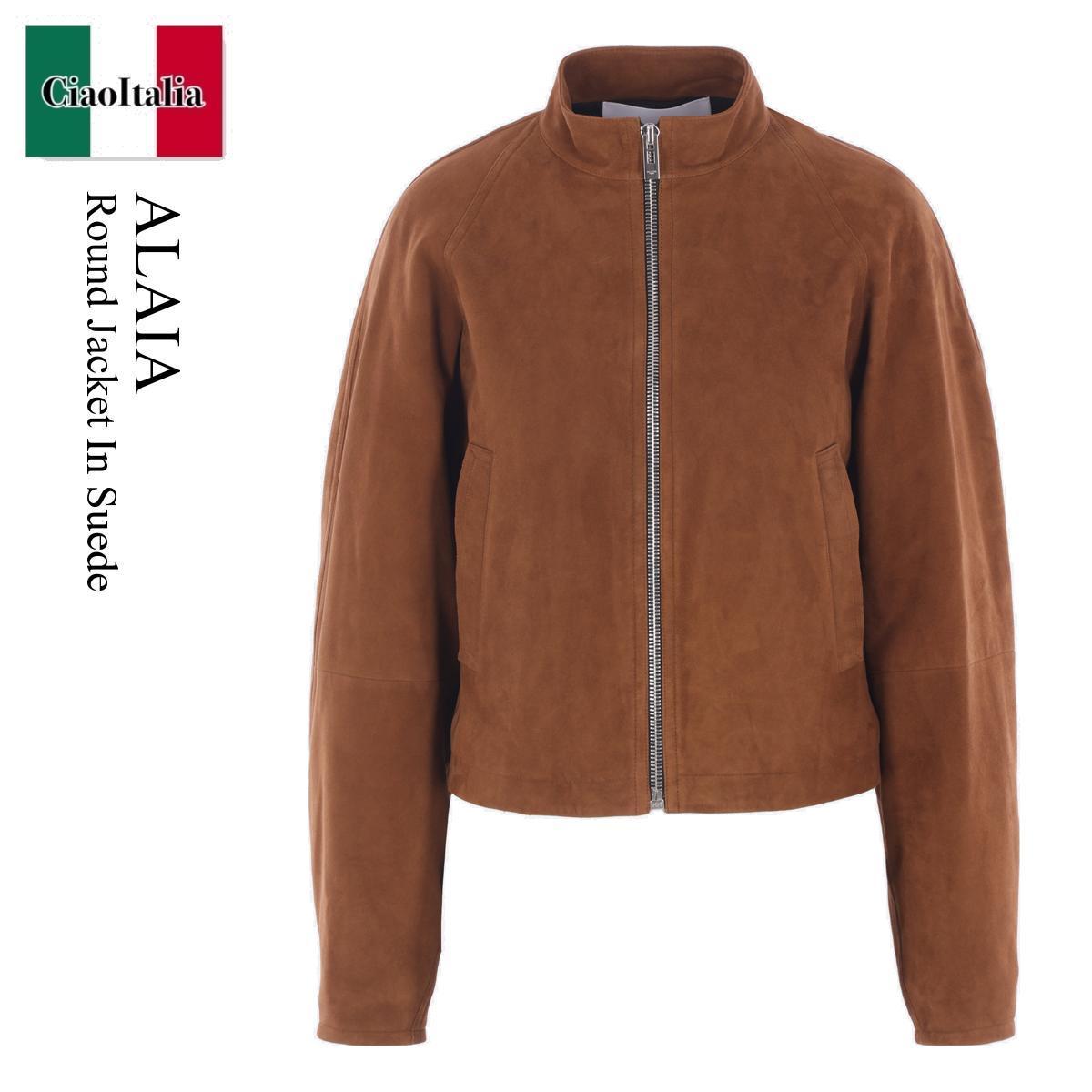 レザージャケット・コート Alaia Round Jacket In Suede