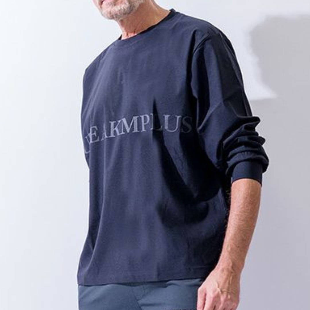 大人気■AKM■大人気 L/S ビッグクルー T-SH -BLACK- 国内発送