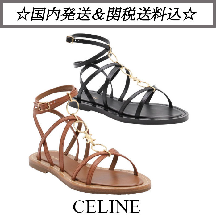 ☆大人気 夏にピッタリ☆ CELINE トリオンフ レザー サンダル