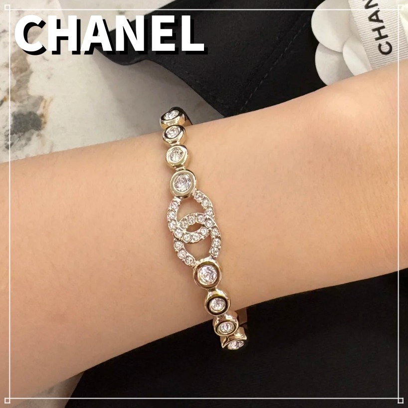人気 CHANEL ブレス バングル ゴールド ストーン ココマーク