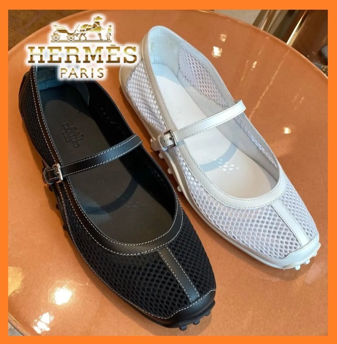 HERMES【メッシュが涼しい】バレエシューズ 《キチュ》
