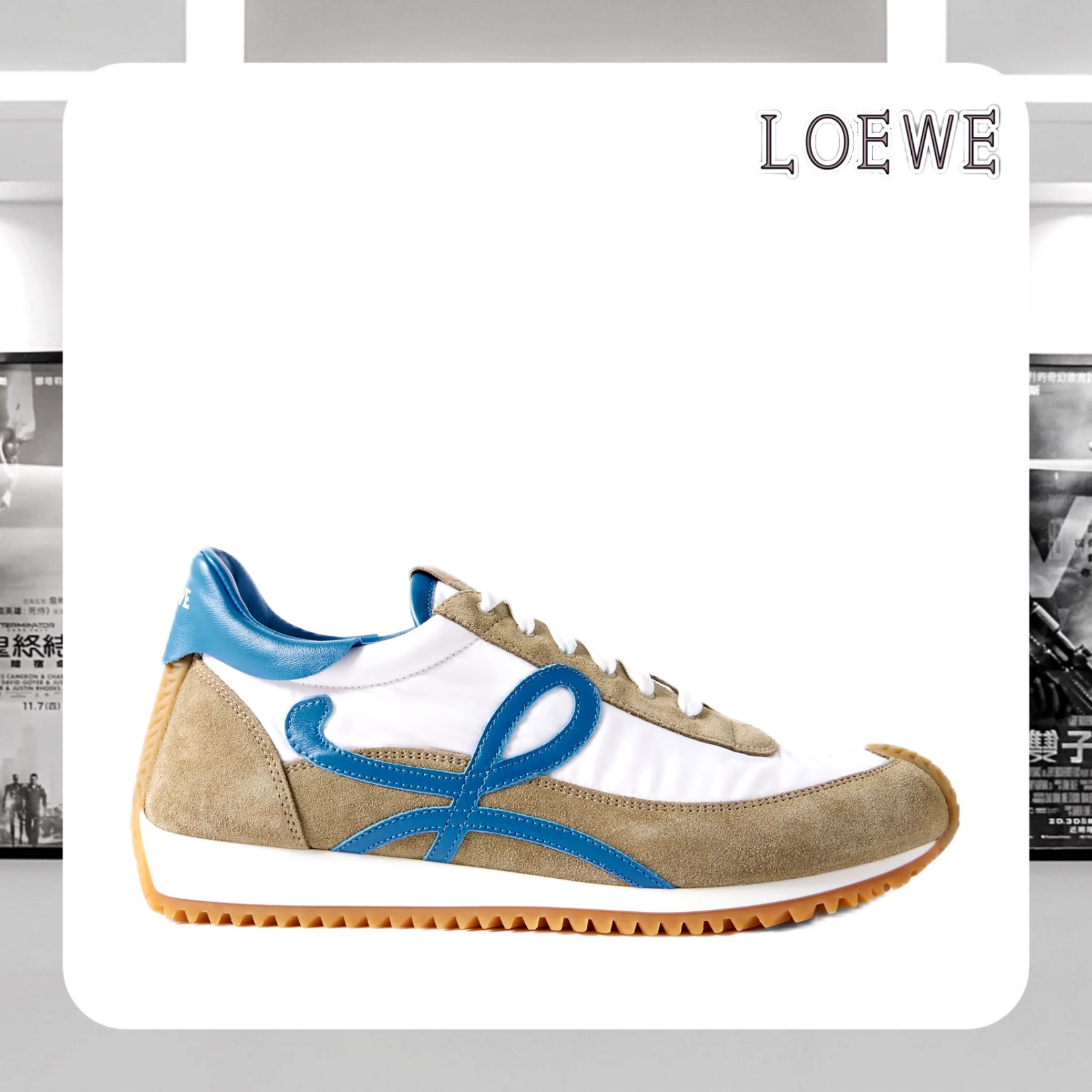 送料込】LOEWE Flow Runner 2.0 スエード＆ナイロン スニーカー