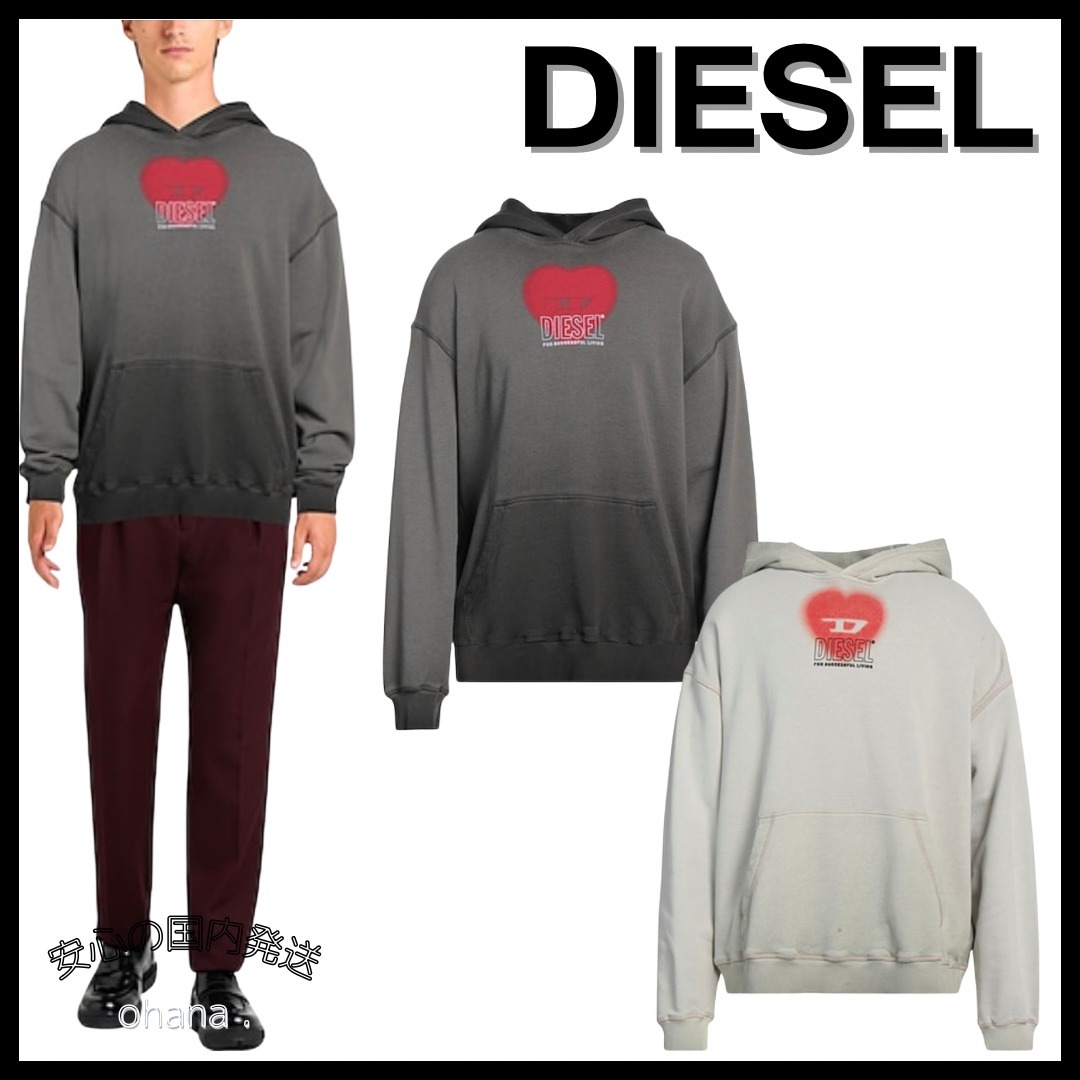 DIESEL ディーゼル ハートプリント パーカー スウェット 関税込
