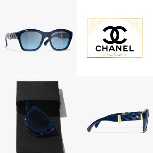 コンパクトに収納可能なサングラス【CHANEL】スクエア ブルー