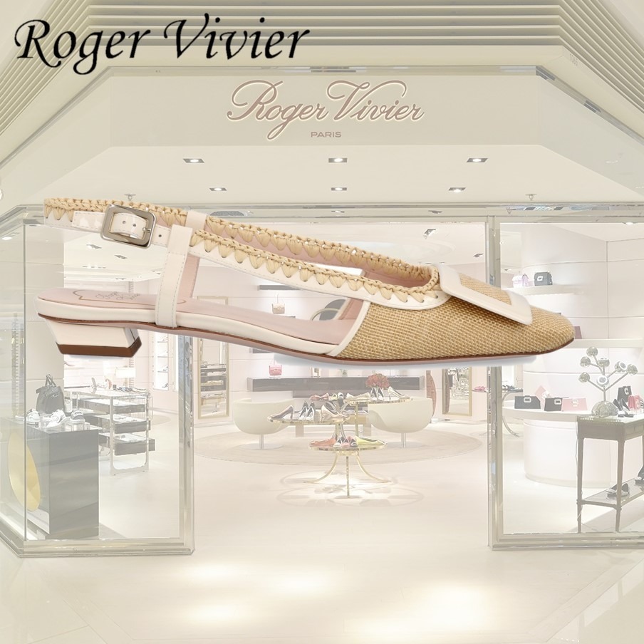 【Roger Vivier】ベル ヴィヴィエ キャンバス スリングバック