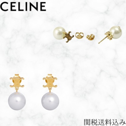 CELINE《セリーヌ》ゴールドアイボリー ピアス