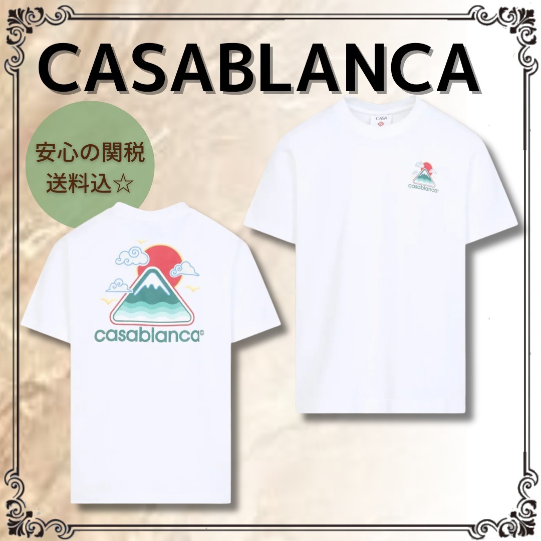 関税込◆*CASABLANCA*Mountains Waves スクリーン Tシャツ