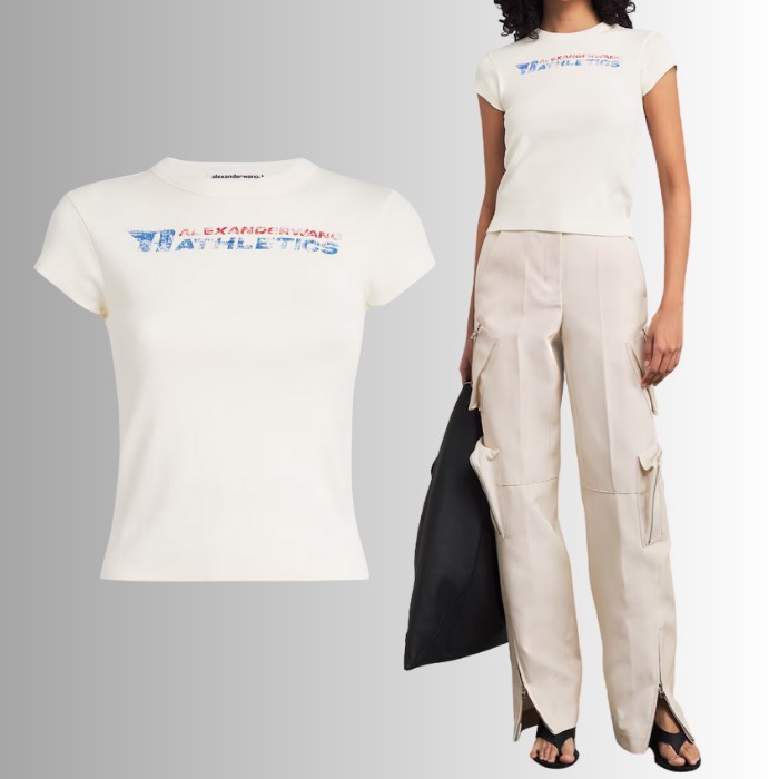【Alexander Wang】ディストレストロゴ Tシャツ