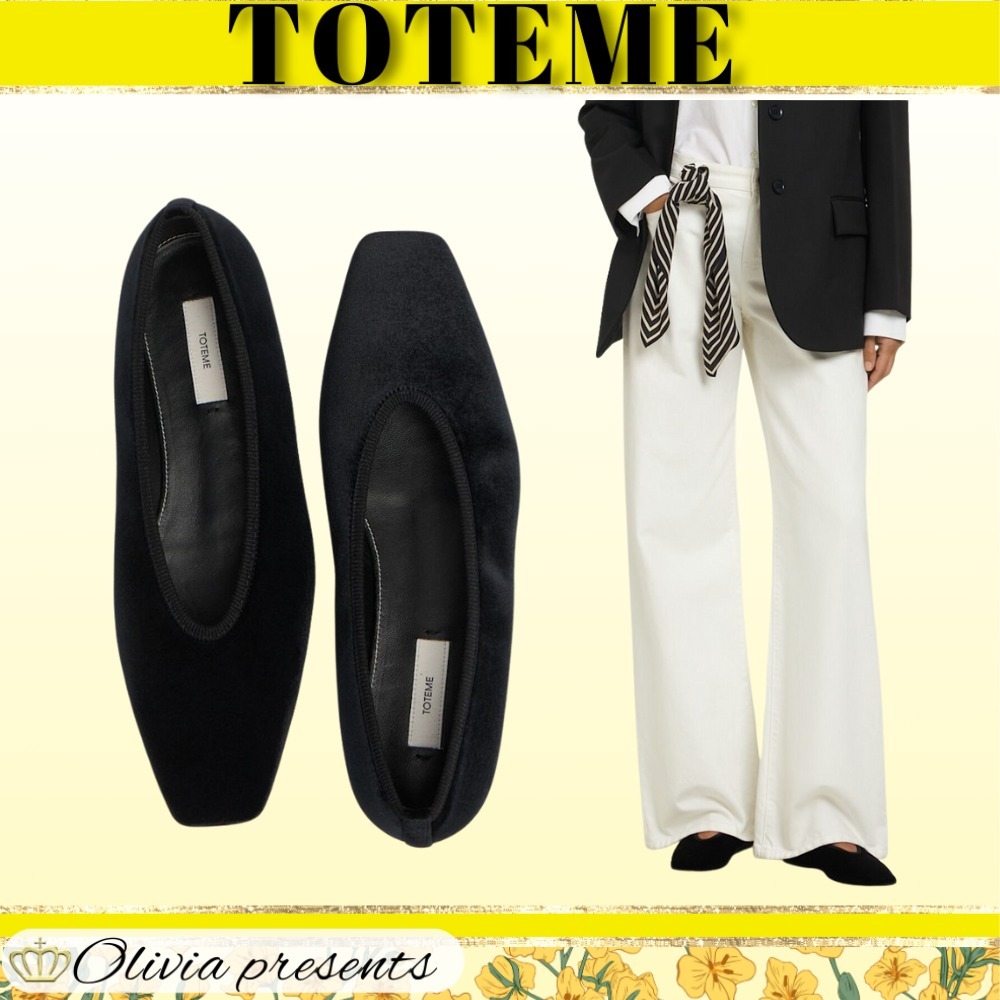 【Toteme】ミニマリスト 10mm ベルベット バレリーナ