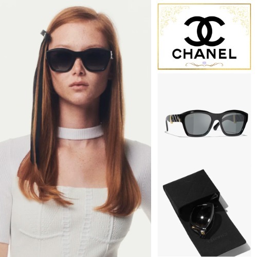 コンパクトに畳める★ サングラス【CHANEL】スクエア ブラック