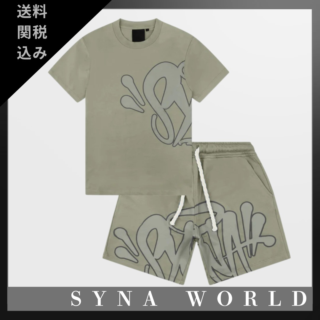 【syna world】送料関税込/ロゴ セージ Tシャツ & ショーツ