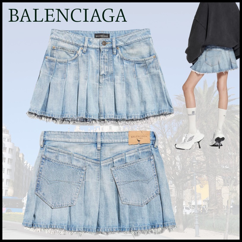 関税負担なし★ Balenciaga ミニプリーツスカート 838711