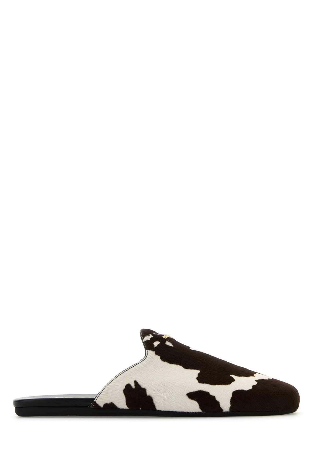 サンダル・ミュール PRADA Printed Calf Hair Slippers