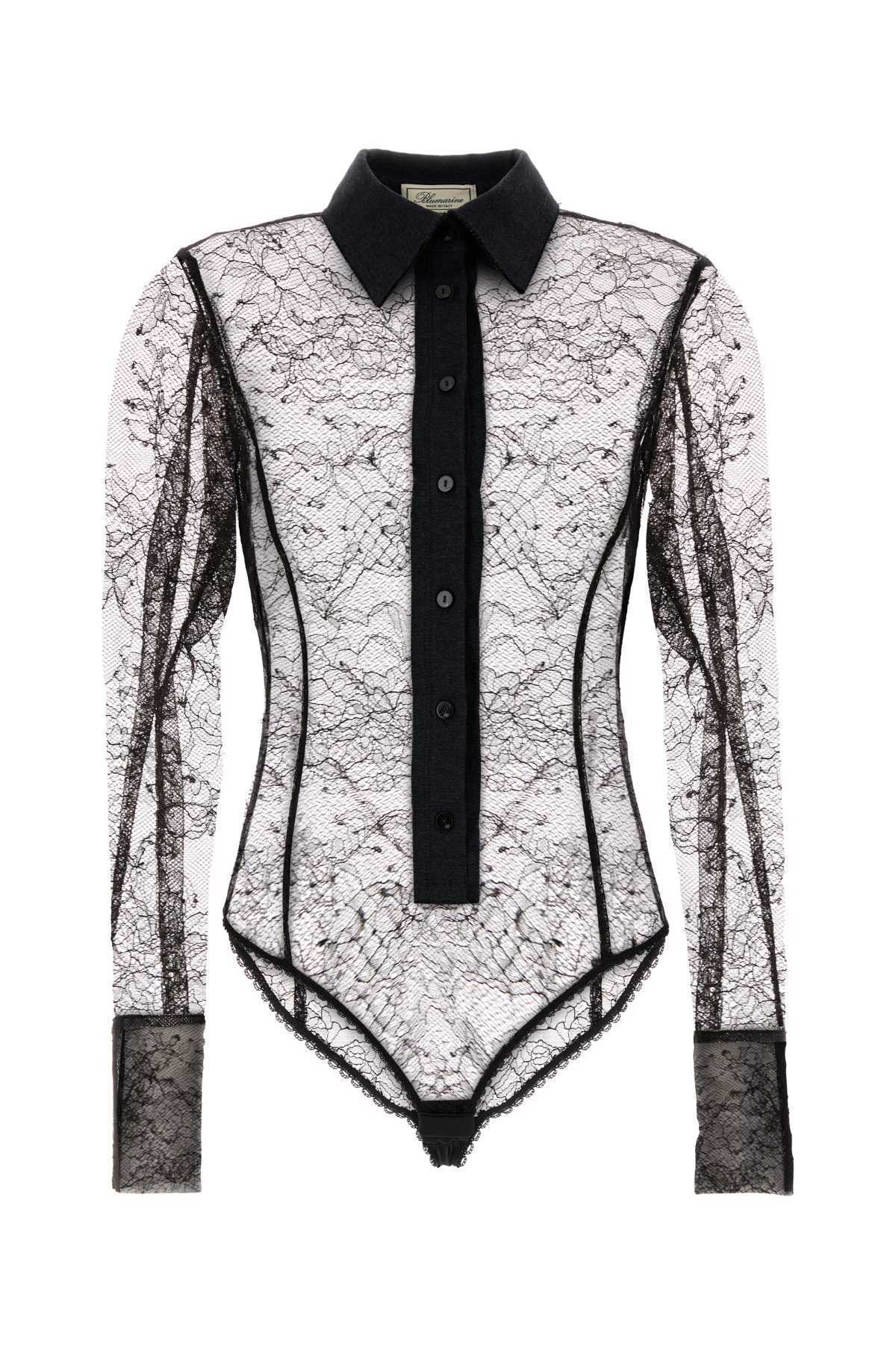 Tシャツ・カットソー BLUMARINE Black Lace Bodysuit