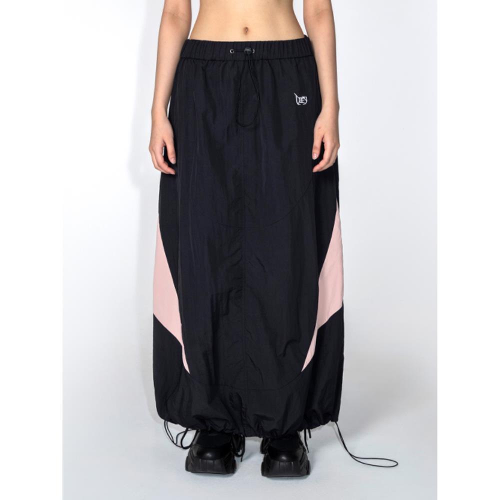 ★ Leey★ SPORTY NYLON MAXI SKIRT BLACK P0000EGZ