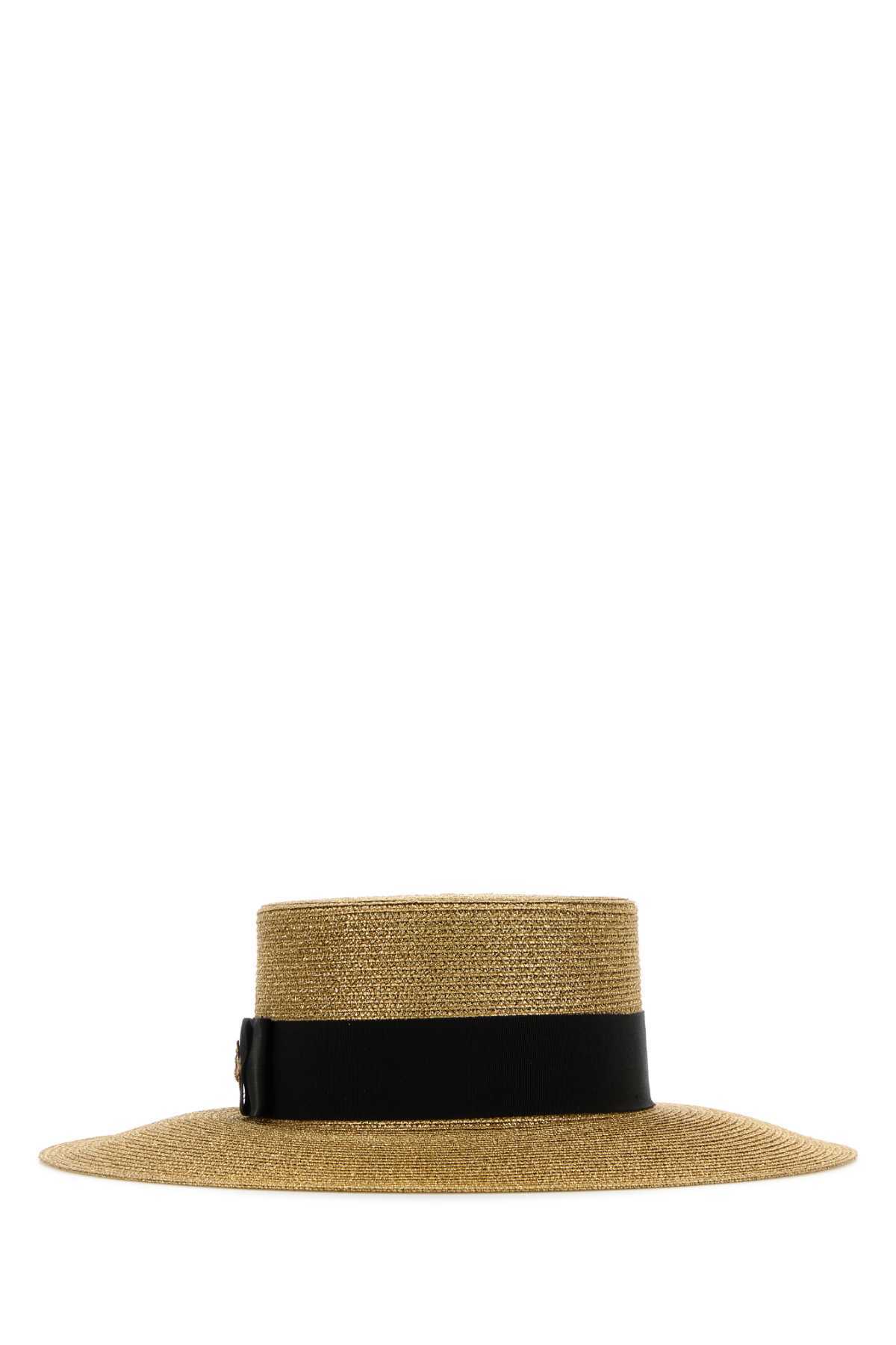 ハット GUCCI Gold Straw Hat