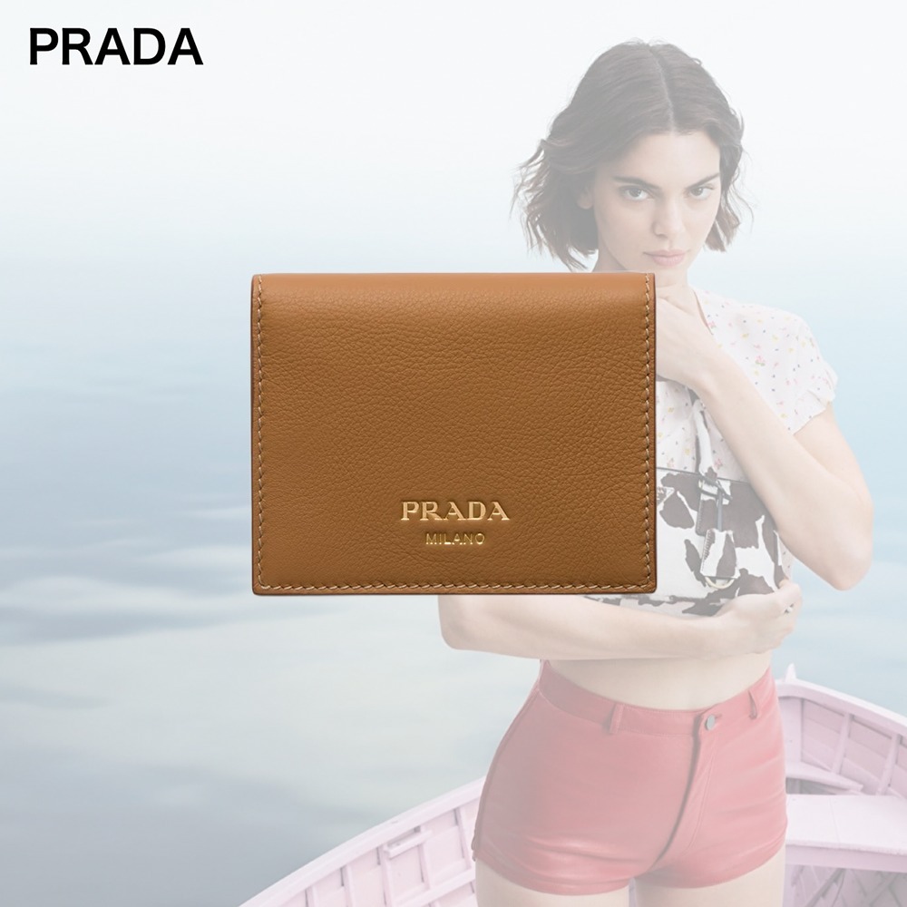 【希少】PRADA ロゴ スモール カーフスキン レザー ウォレット
