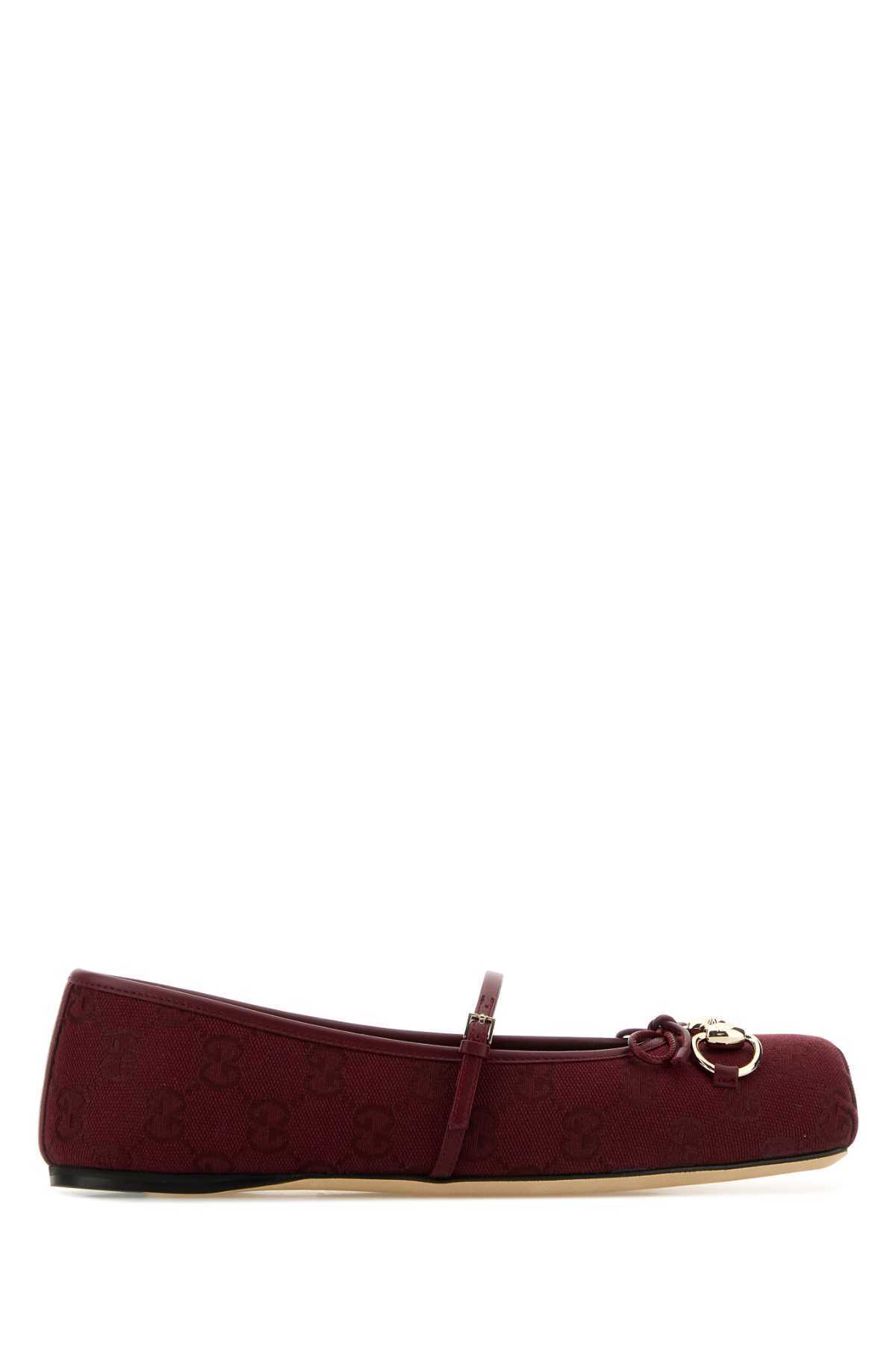 フラットシューズ GUCCI Red Original Gg Fabric Ballerinas