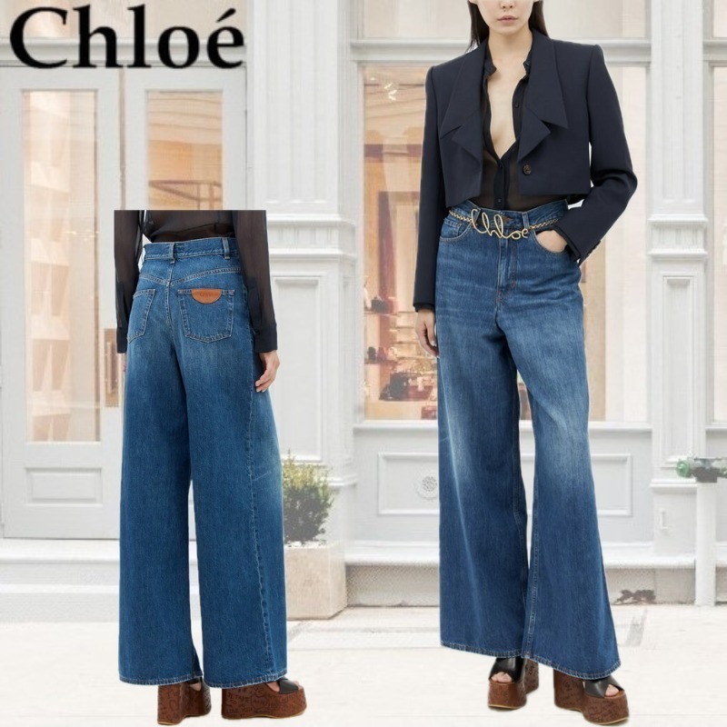 【Chloe】ワイドレッグジーンズ