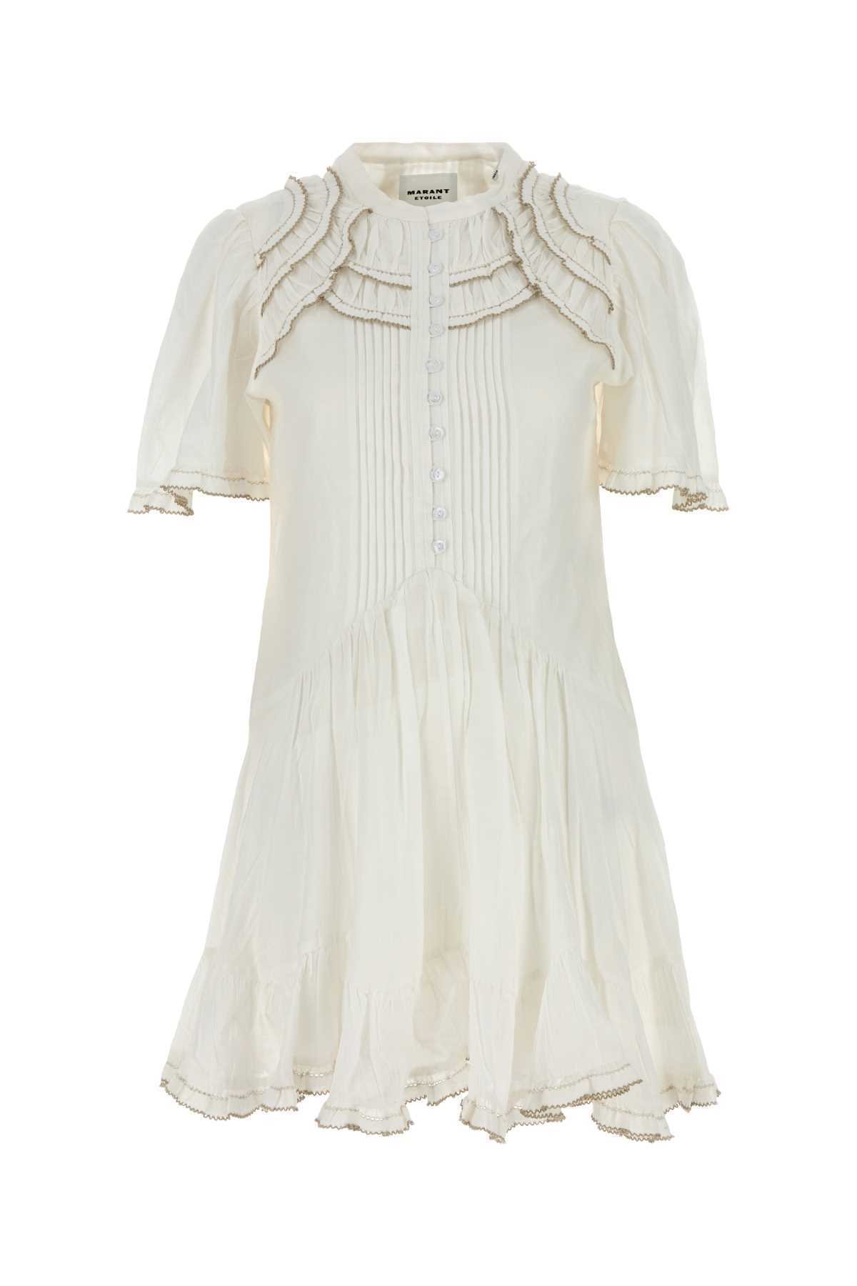 ワンピース ISABEL MARANT ETOILE White Cotton Blend Celyana Dress