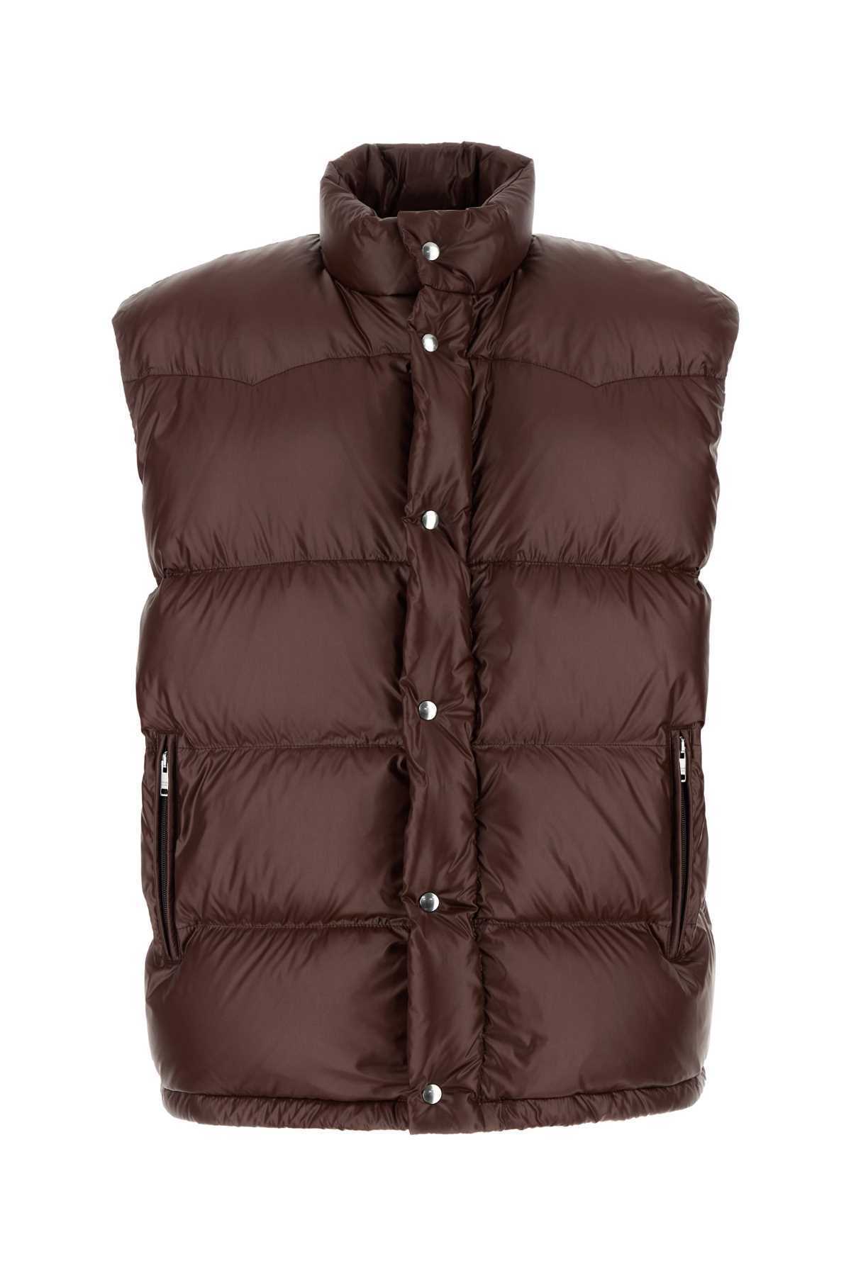 ダウンジャケット PRADA Chocolate Re-Nylon Sleeveless Down Jacket