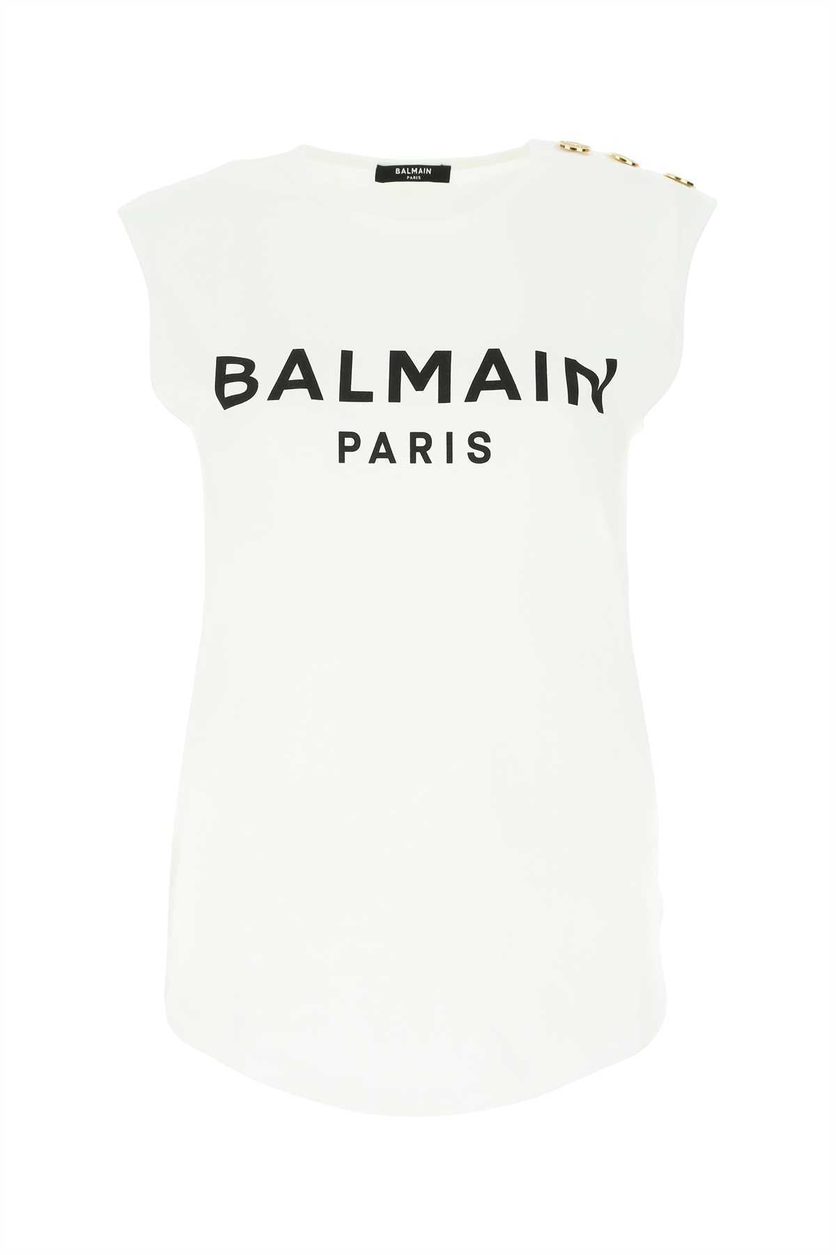 Tシャツ・カットソー BALMAIN White Cotton Tank Top
