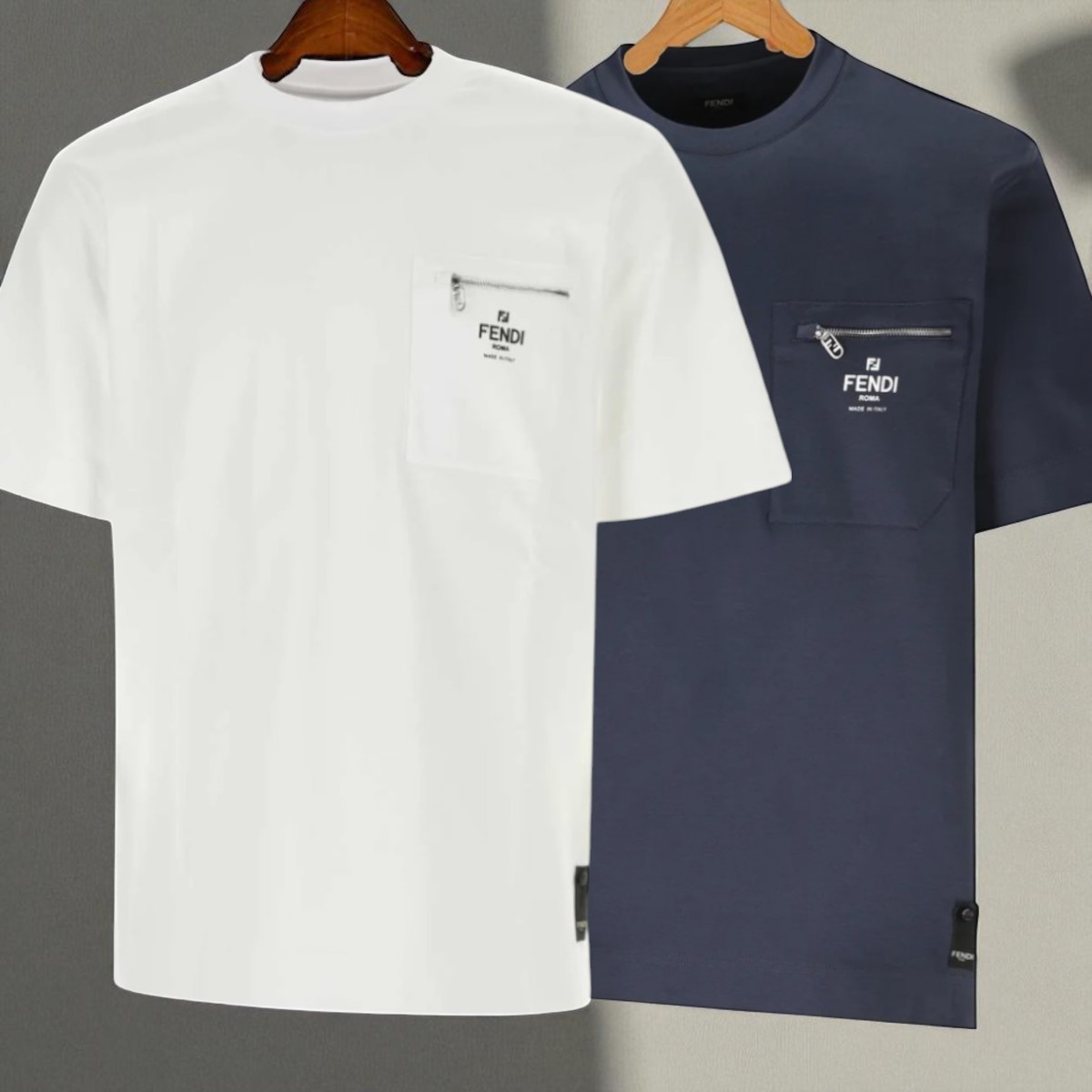【FENDI】フェンディ ロゴ プリント ポケット付 半袖 Tシャツ
