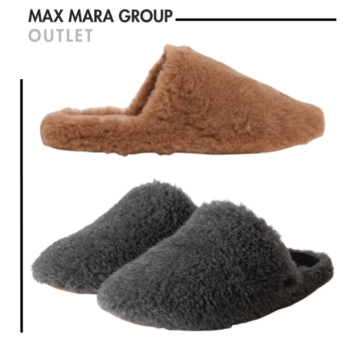 MAX MARA アウトレット●もこもこボアスリッパ ルームサンダル