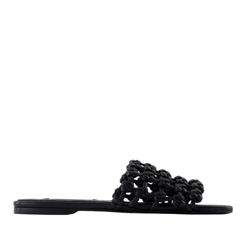 サンダル・ミュール toteme Braided Bandeau Sandals - TOTEME - Leather - Black