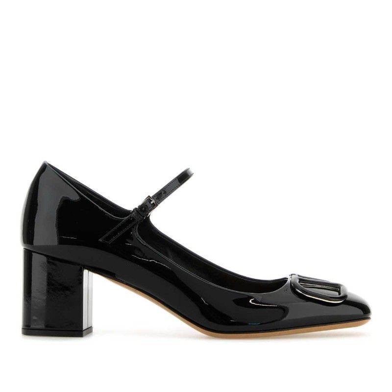 パンプス VALENTINO Black leather VLogo Signature pumps