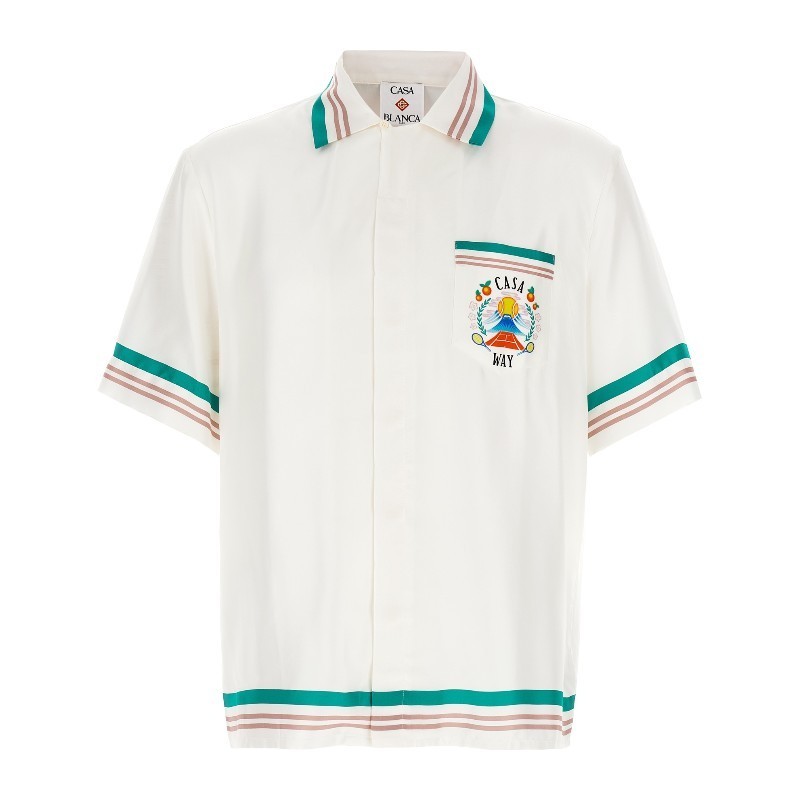 Tシャツ・カットソー Casablanca FW25 'Cuban Collar' shirt (MPF25SH00307 CASAWAY)