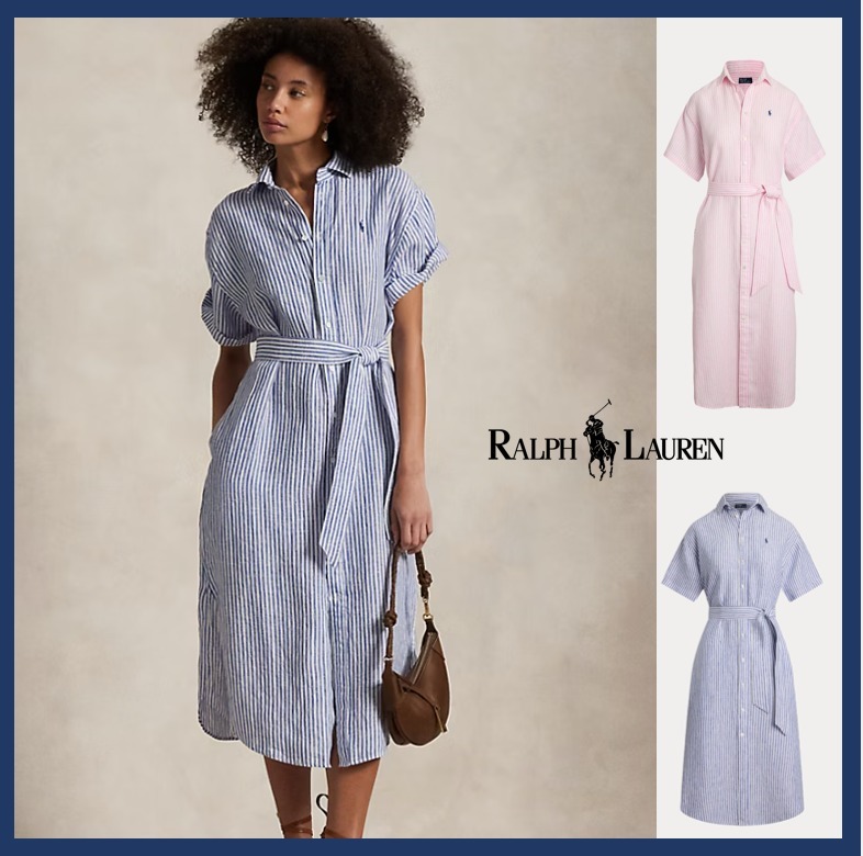 【Ralph Lauren】リネン ショートスリーブ シャツドレス