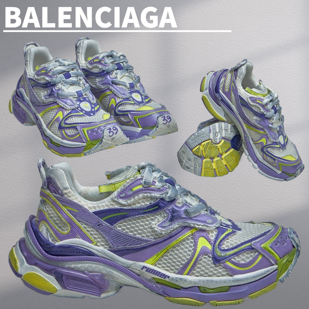 関税込【BALENCIAGA】Runner 2 Sneakers Lilac/Yellow