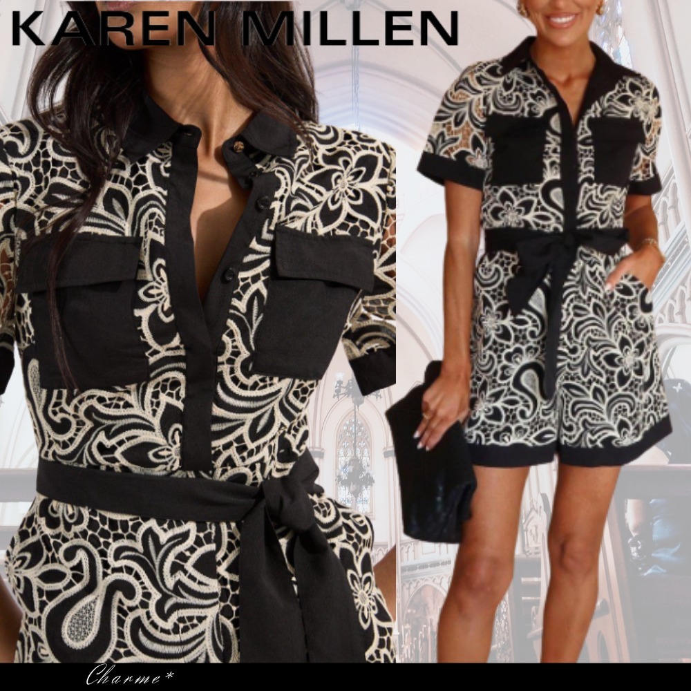 KAREN MILLEN 日本未入荷 モノ ポケット フロント プレイスーツ