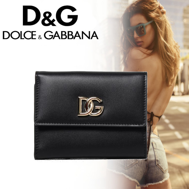 正規店買付【DOLCE & GABBANA】ブラック 折りたたみ財布