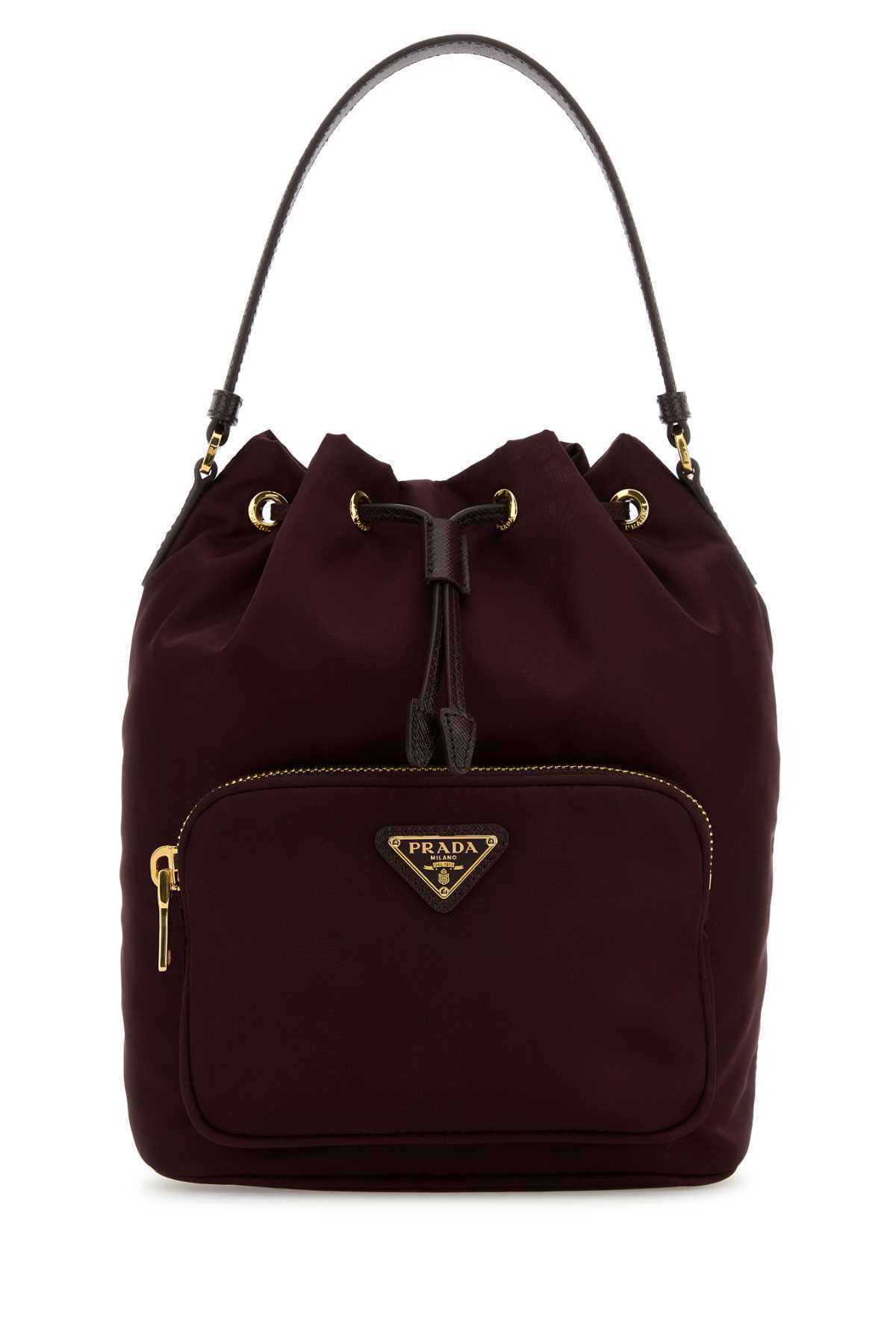 【関税&送料込】Prada Burgundy Re-Nylon Duet Bucket Bag
