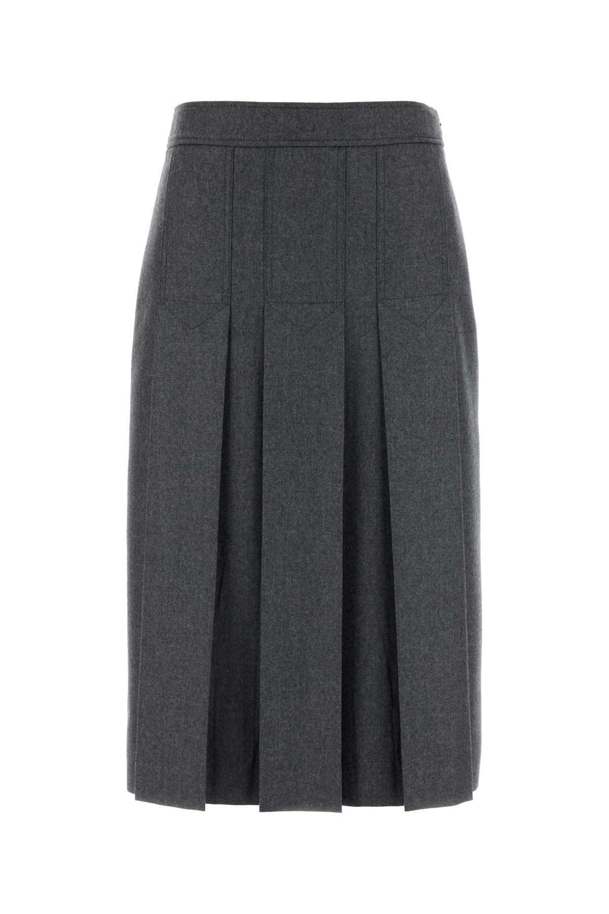 【関税&送料込】Prada Dark Grey Flannel Skirt