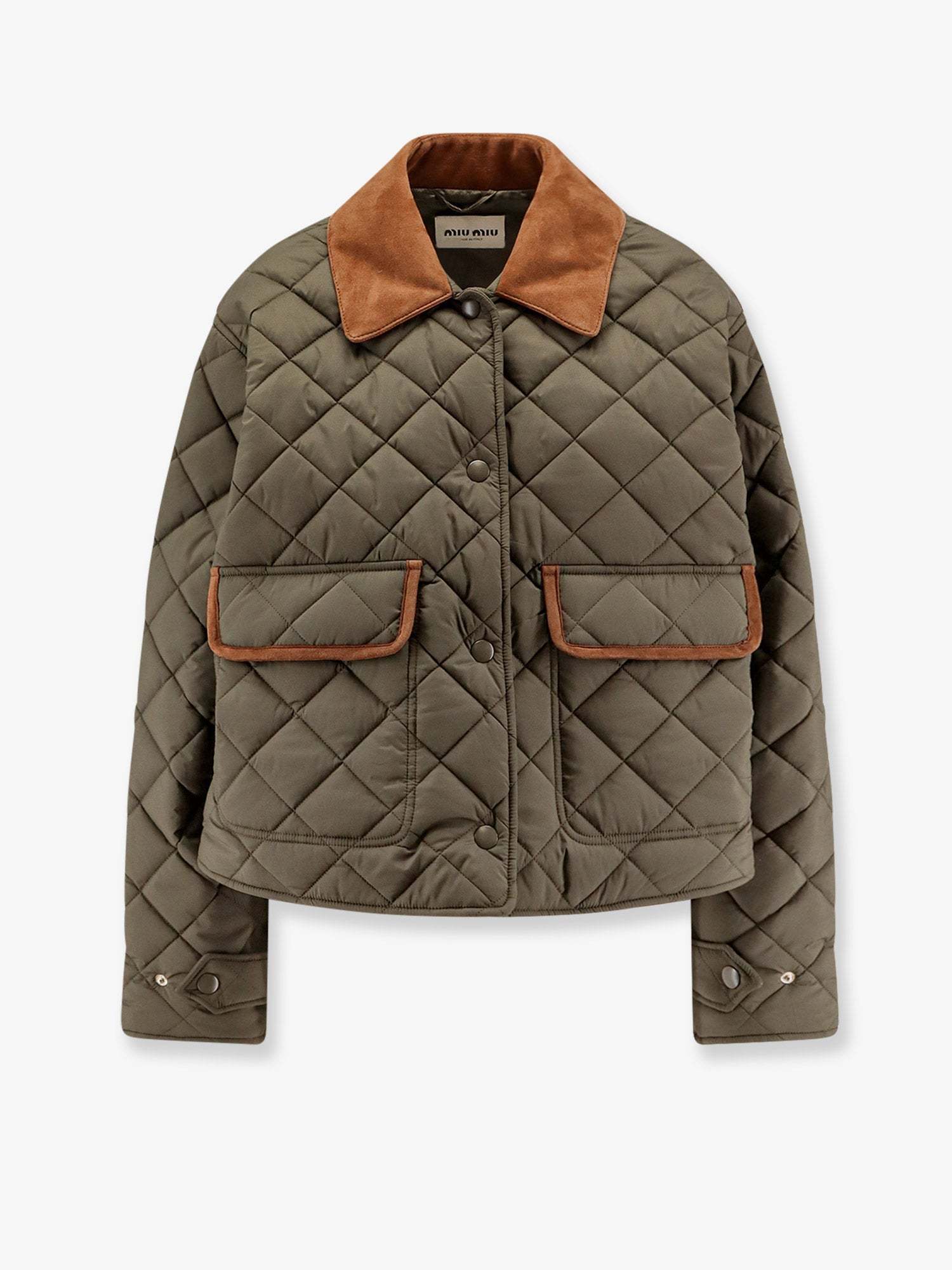 【関税&送料込】Miu Miu Quilted Nylon Jacket With Suede Deta