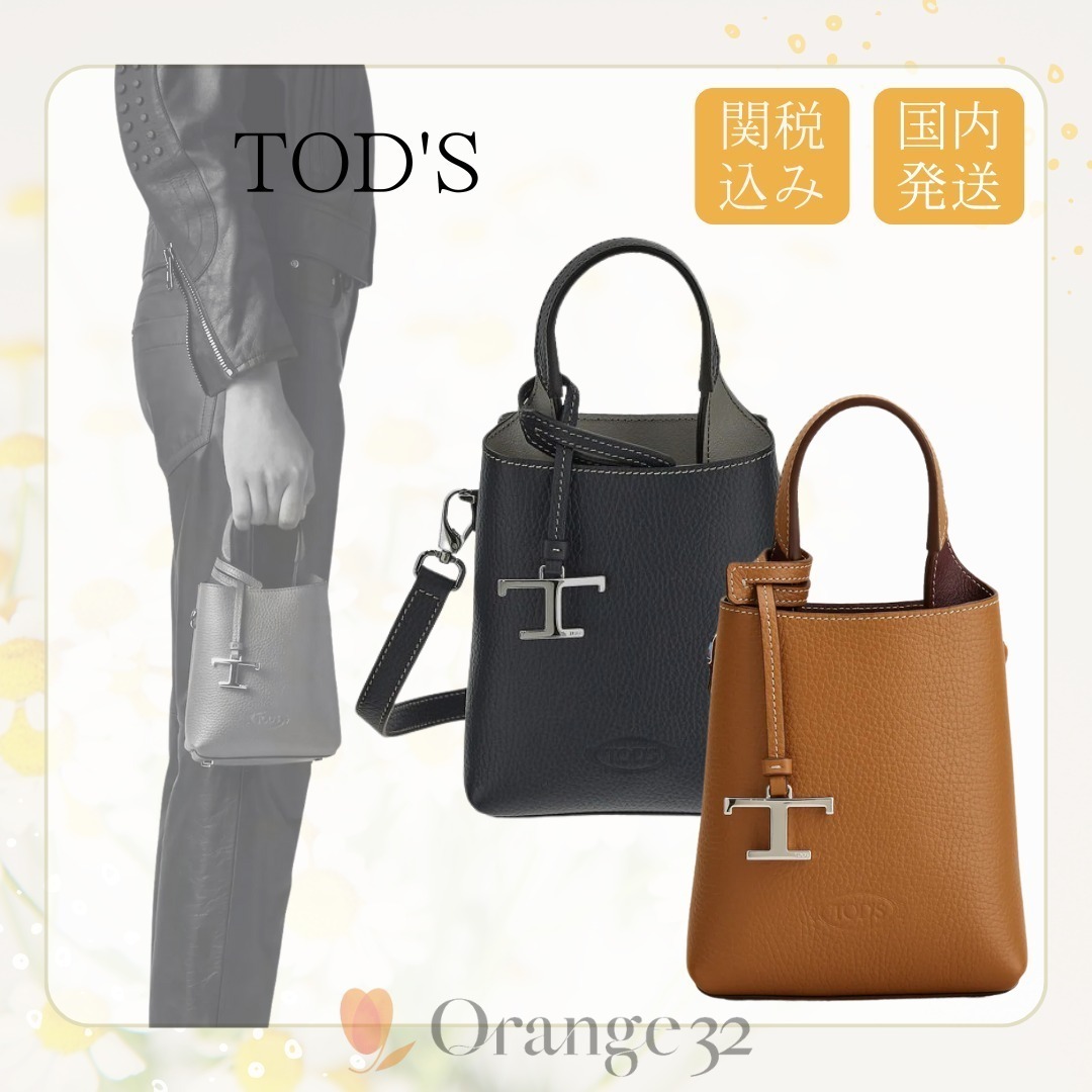 【TOD'S】レザー T タイムレス メタル マイクロ ハンド バッグ
