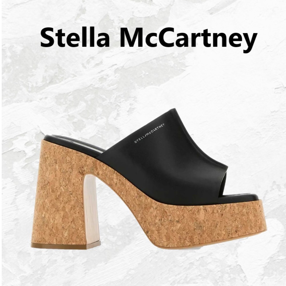 Stella McCartney プラットフォーム ロゴ プリント サンダル
