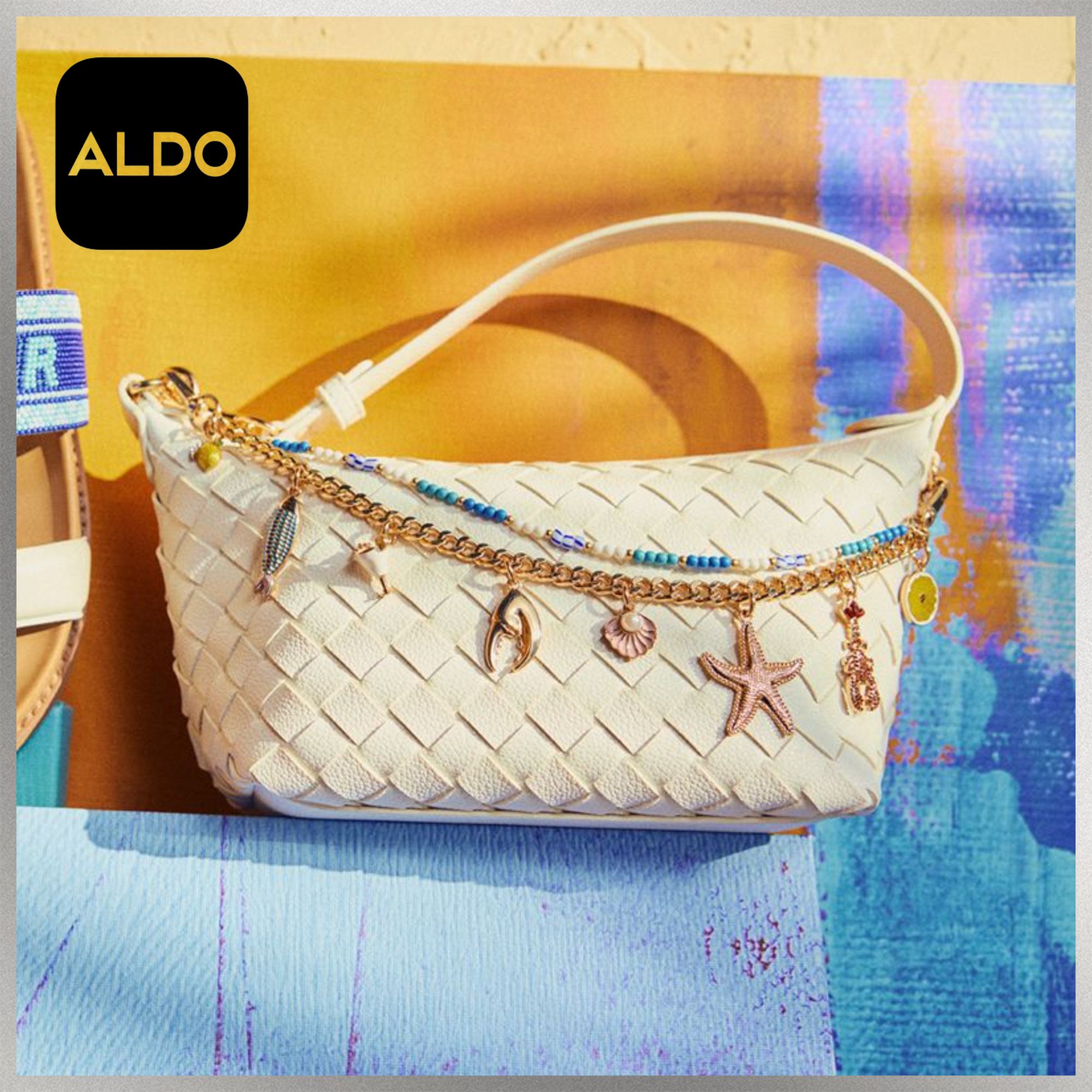 ALDO☆オーシャンチャーム付☆ショルダーバッグ Frankiewoven