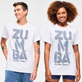 Zumba Blue Jean Crew Neck Tee Wear It Out White ユニセックス